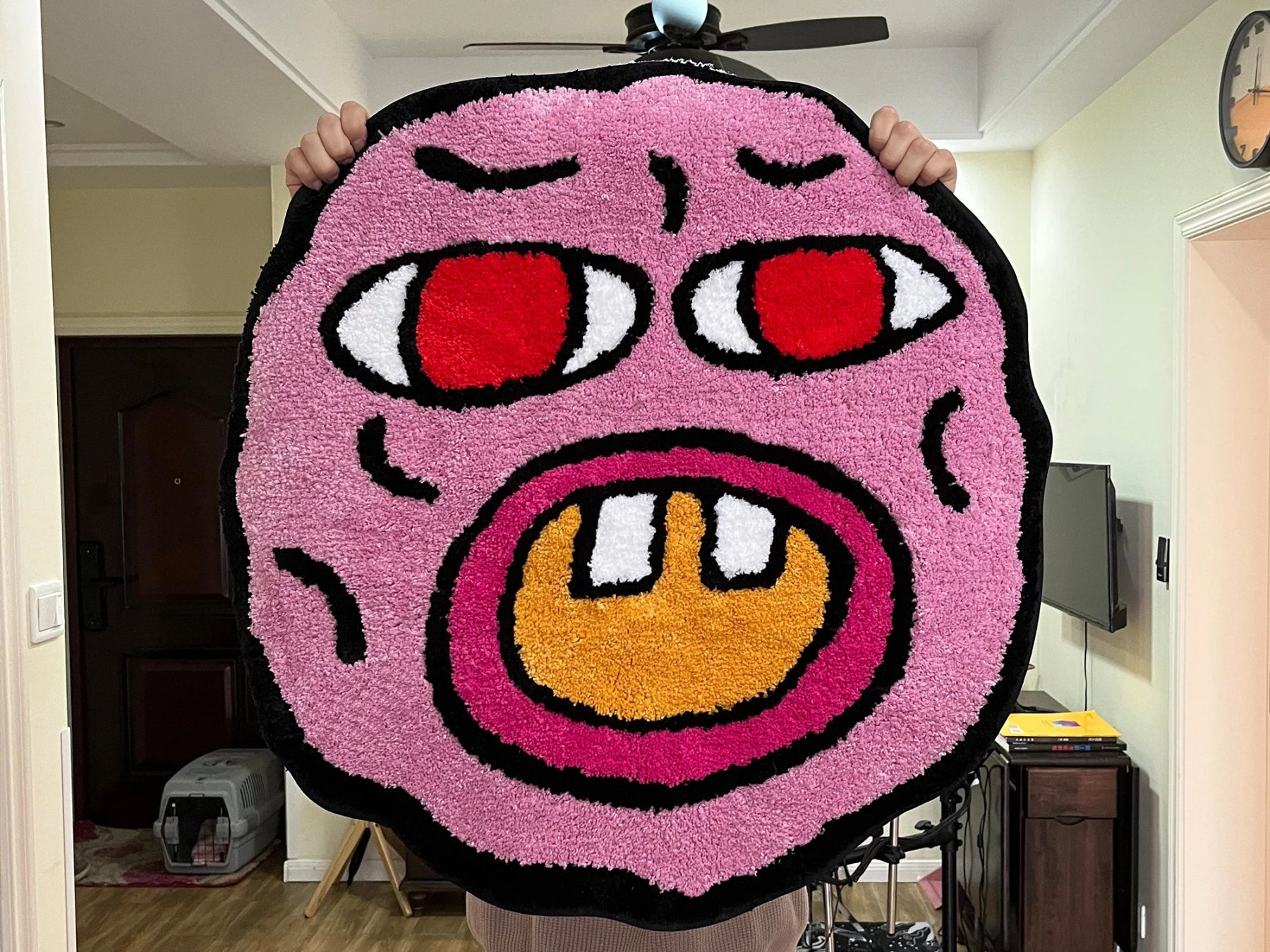 Pink Tufted Tyler the Creator "Cherry Bomb" rug - TheRugGuy