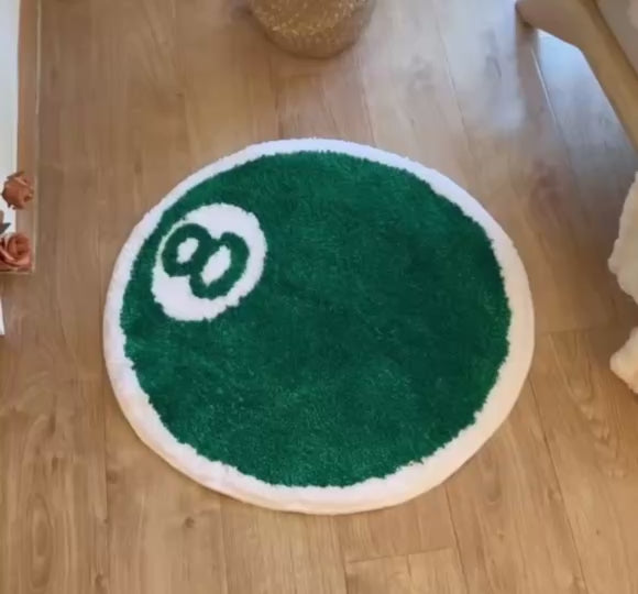 Green Tufted Stussy 9 Ball Rug – TheRugGuy