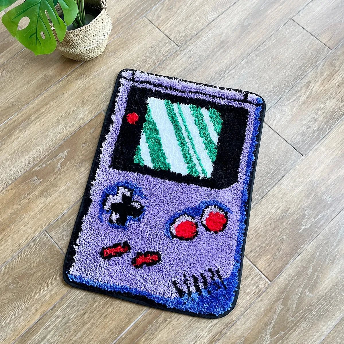 Purple and Green Tufted "Game Boy " Rug - TheRugGuy