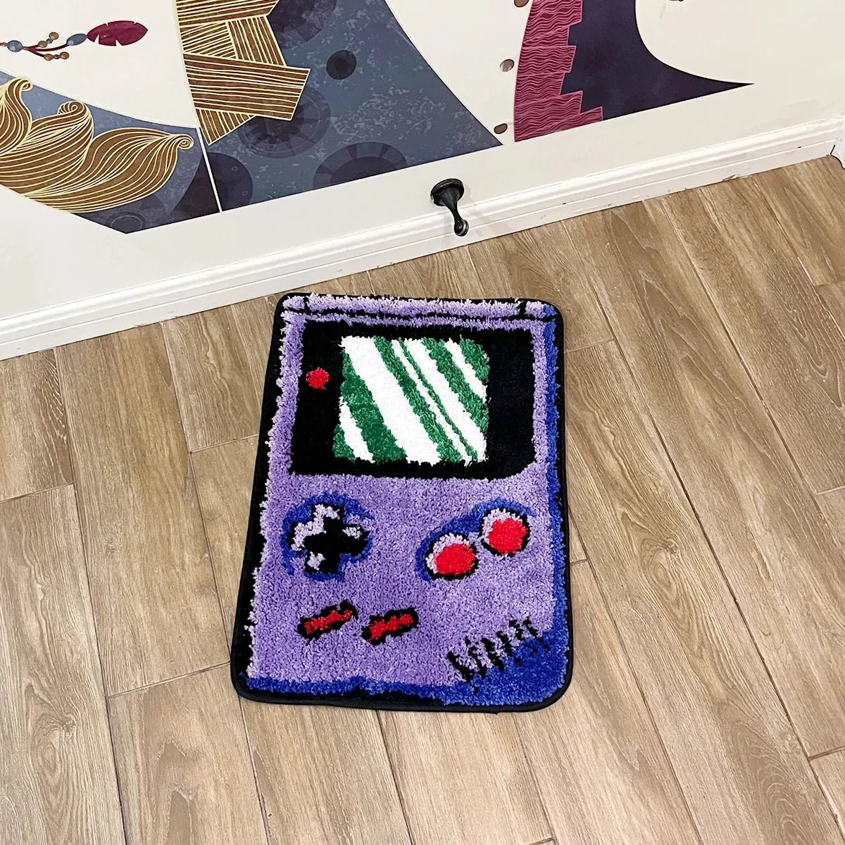 Purple and Green Tufted "Game Boy " Rug - TheRugGuy