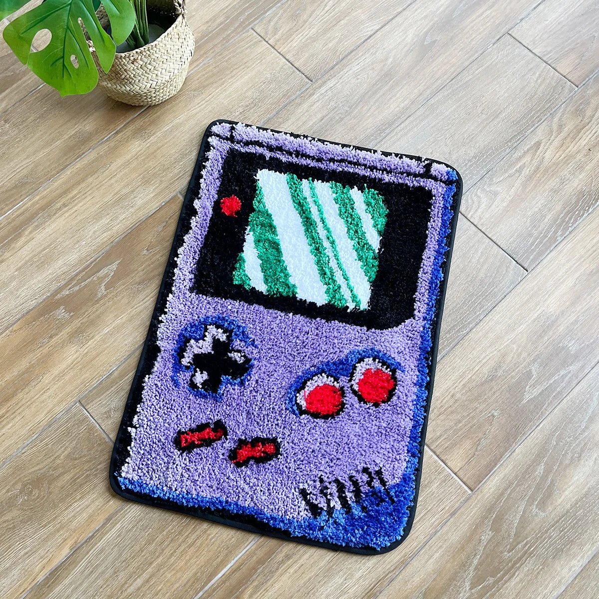 Purple and Green Tufted "Game Boy " Rug - TheRugGuy