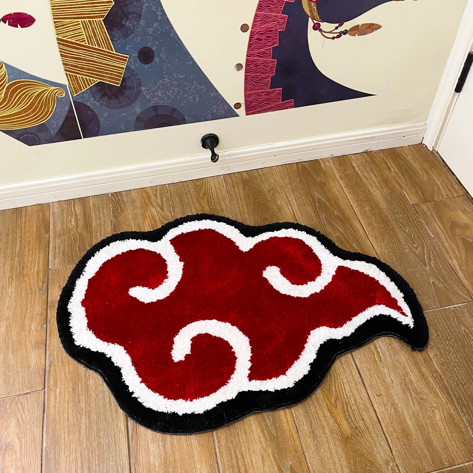 Red Akatsuki Anime Logo Tufted Rug - TheRugGuy