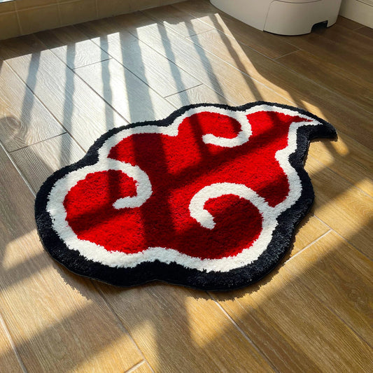 Red Akatsuki Anime Logo Tufted Rug - TheRugGuy