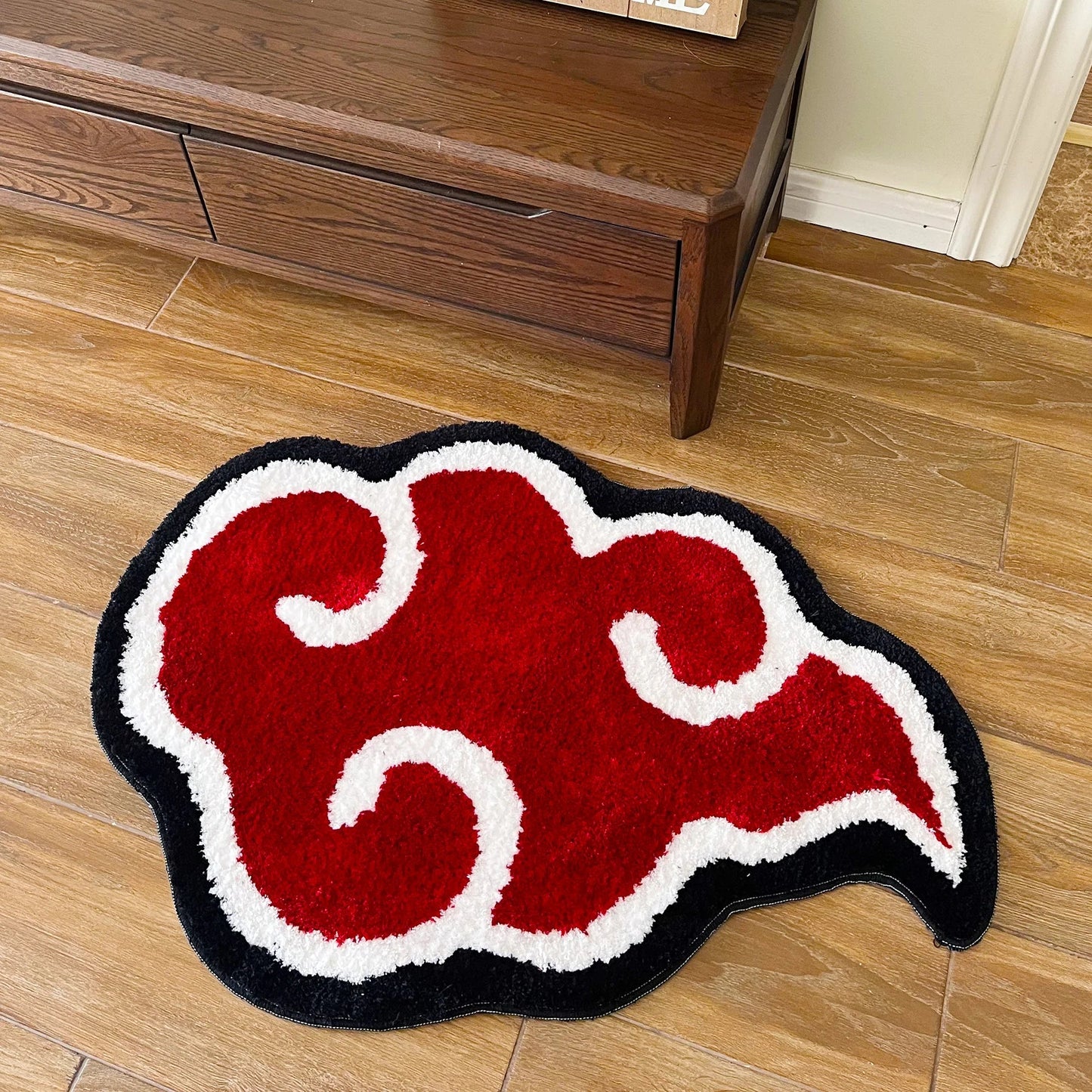 Red Akatsuki Anime Logo Tufted Rug - TheRugGuy