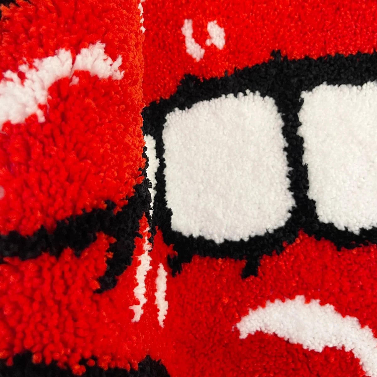 Red and White Tufted "Rolling Stones" Rug - TheRugGuy