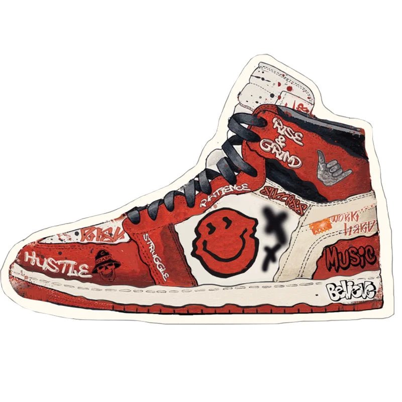 Red Tufted Air Jordan Sneaker Inspired Rug - TheRugGuy