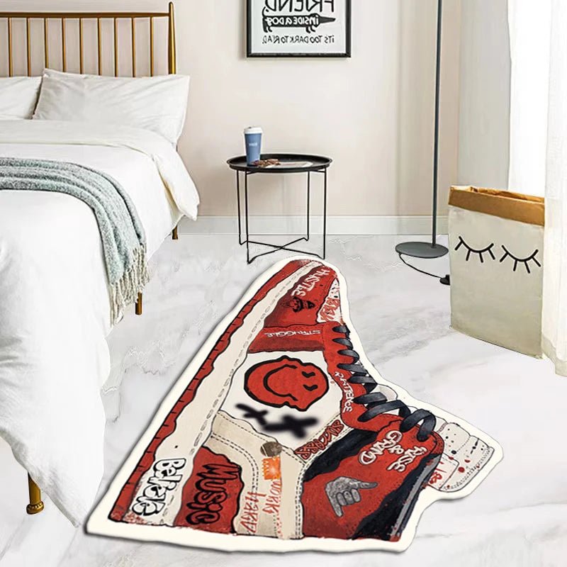 Red Tufted Air Jordan Sneaker Inspired Rug - TheRugGuy