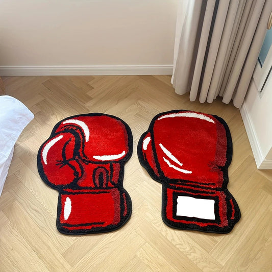 Red Tufted Boxing Gloves Rug - TheRugGuy