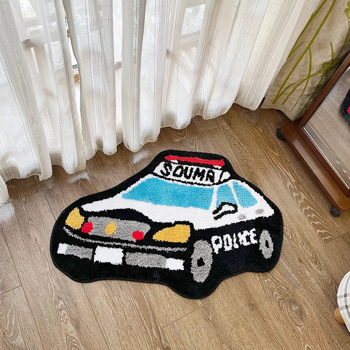 Tufted Police Car Rug - TheRugGuy