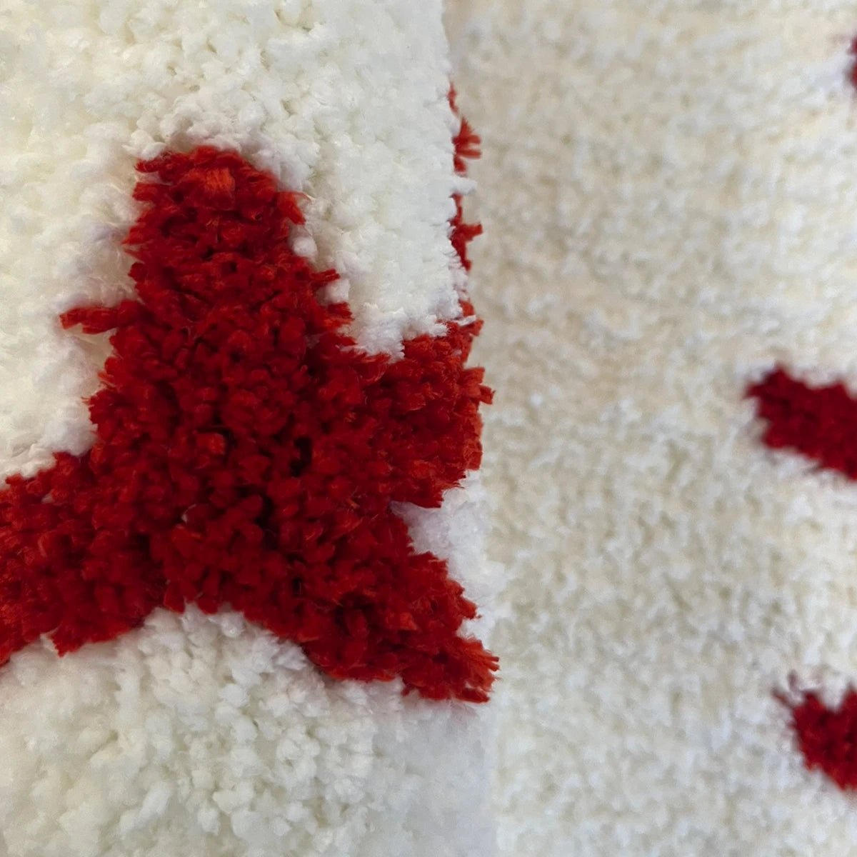 White and Red Tufted "Baseball" Rug - TheRugGuy