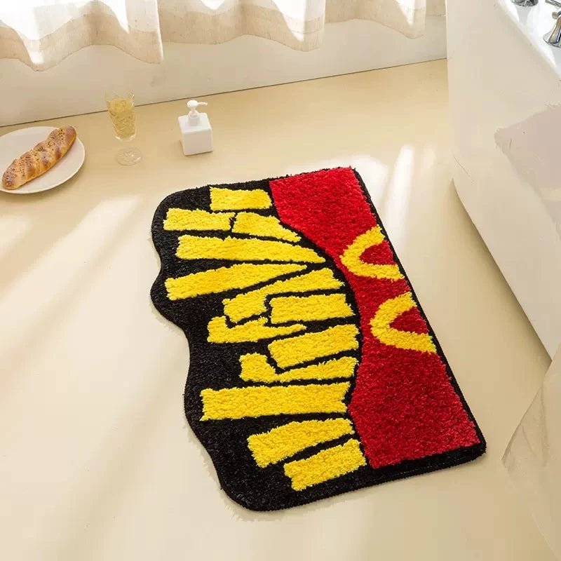 Yellow and Red Tufted "Mcdonald's Fries" Rug - TheRugGuy