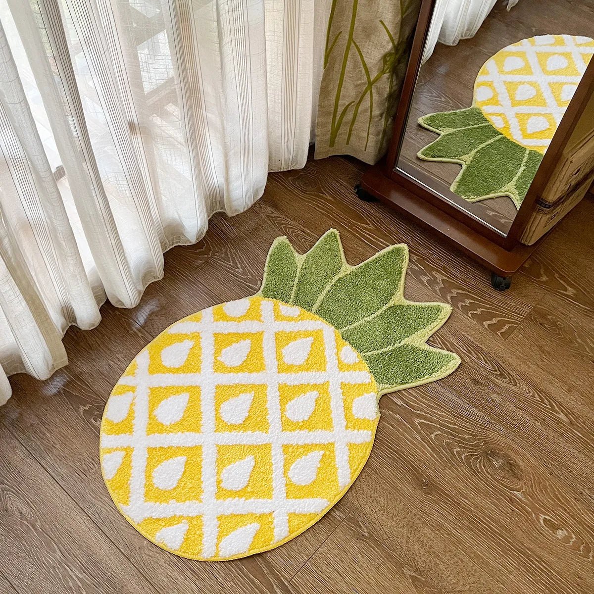 Yellow and White Tufted Pineapple Rug - TheRugGuy