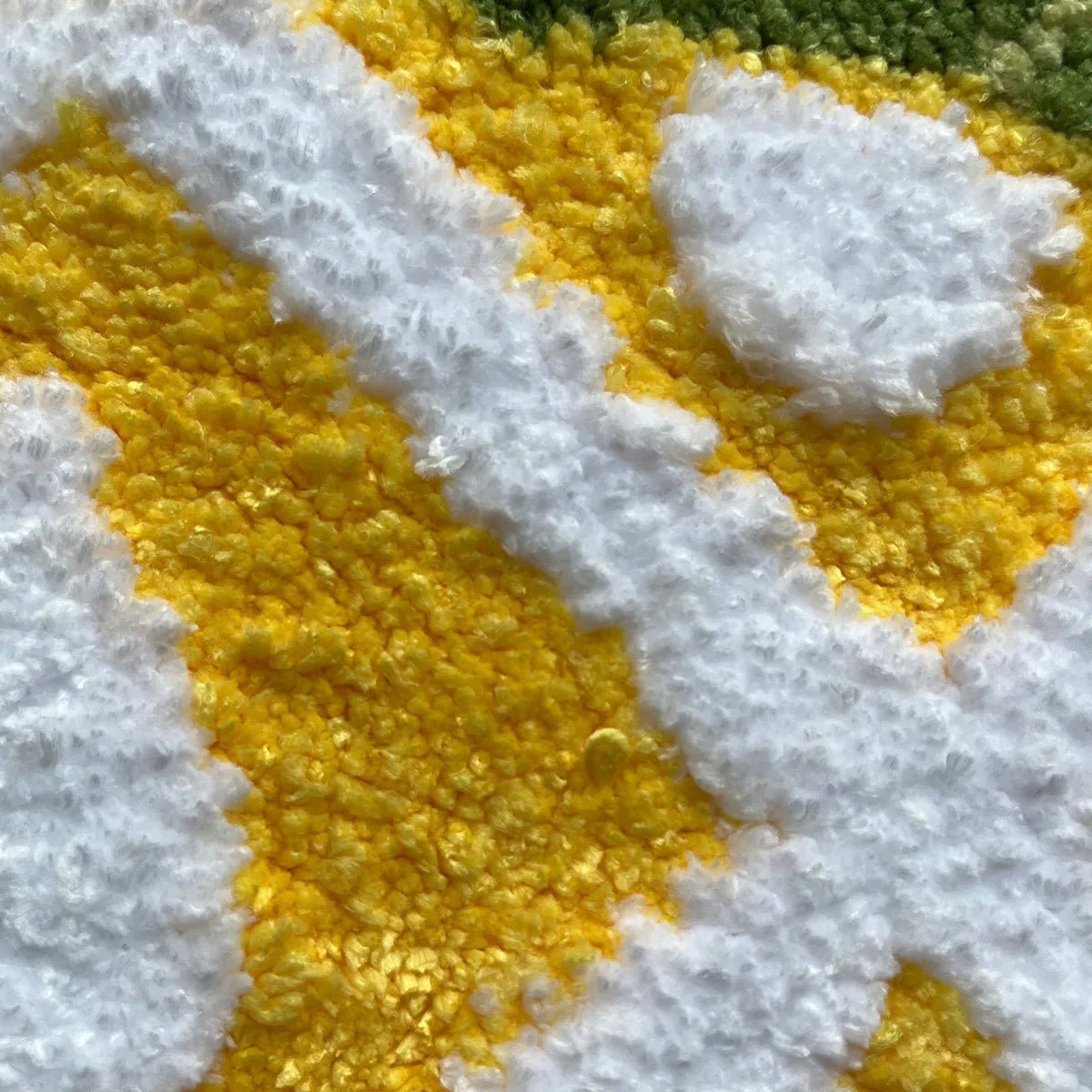 Yellow and White Tufted Pineapple Rug - TheRugGuy