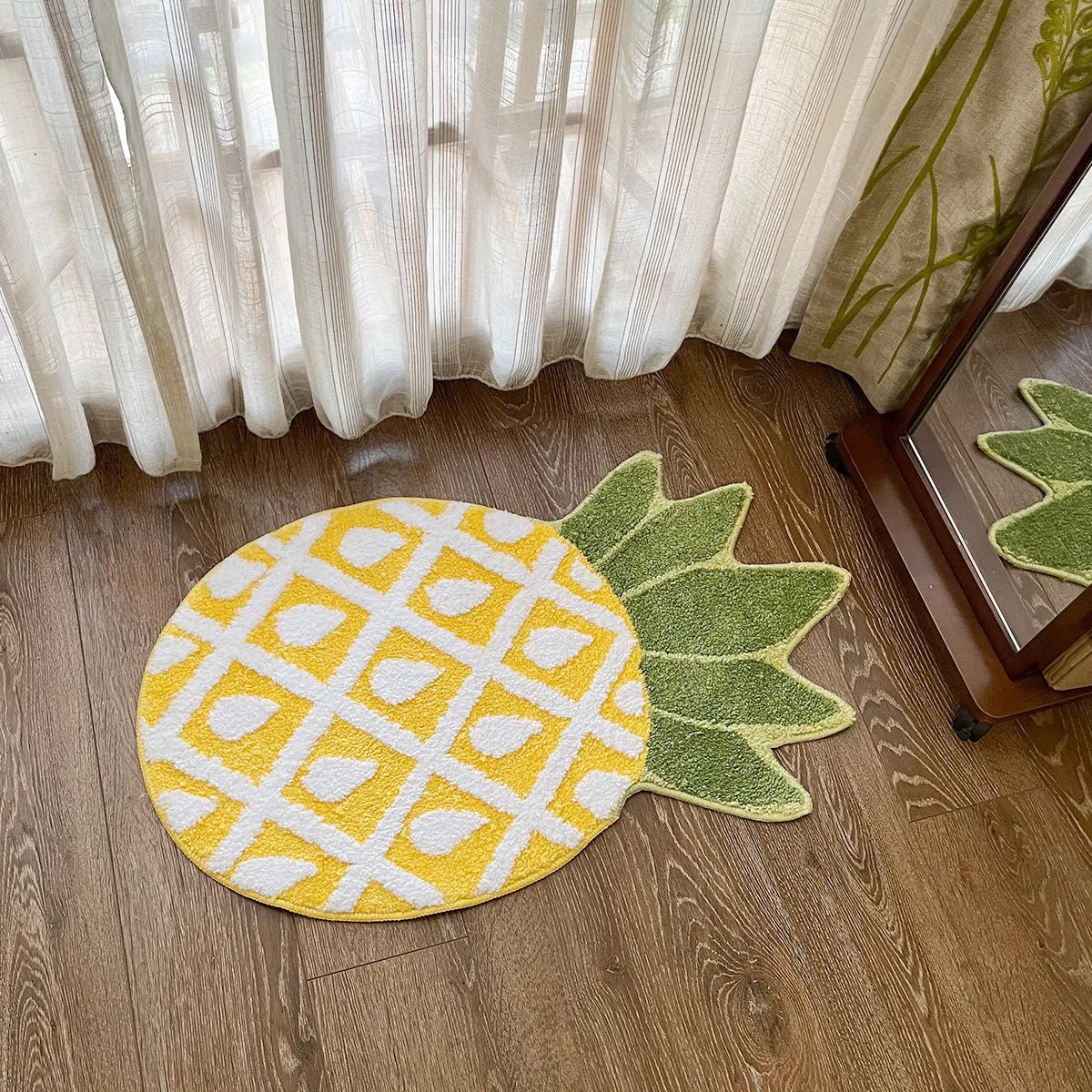 Yellow and White Tufted Pineapple Rug - TheRugGuy