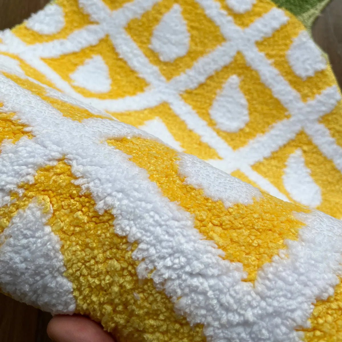 Yellow and White Tufted Pineapple Rug - TheRugGuy