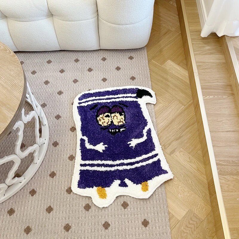 Purple Tufted Cartoon South Park Towelie Rug